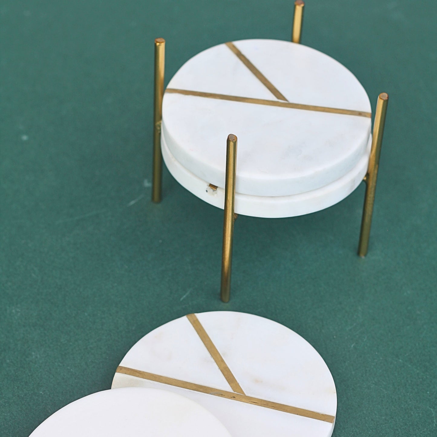 White Marble Inlay Coaster