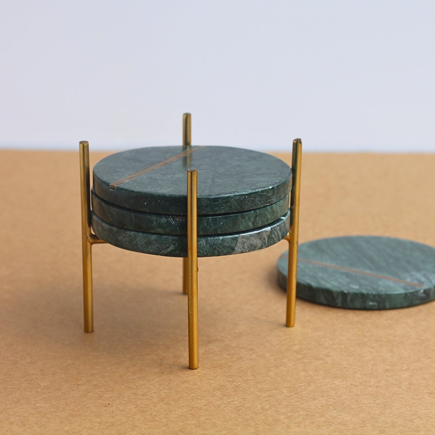 Green Marble Inlay Coaster