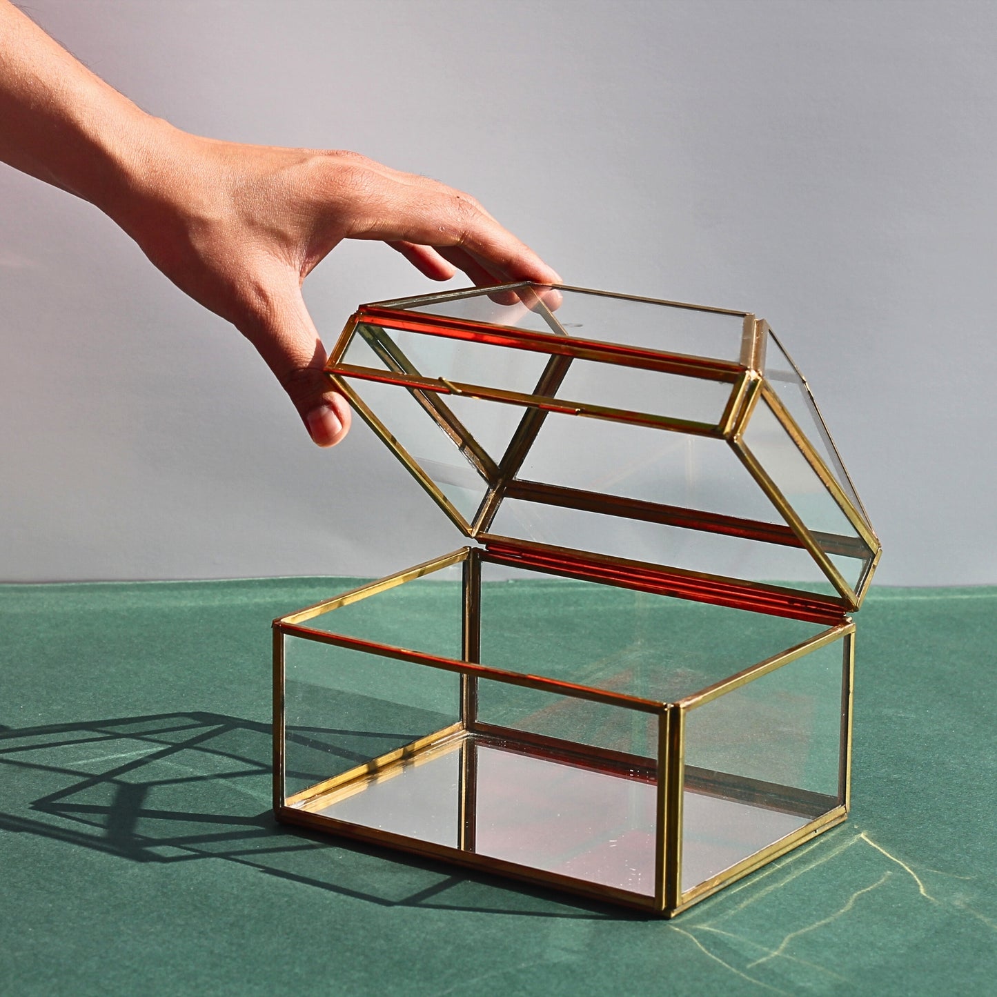 Tissue Box - Brass and Glass