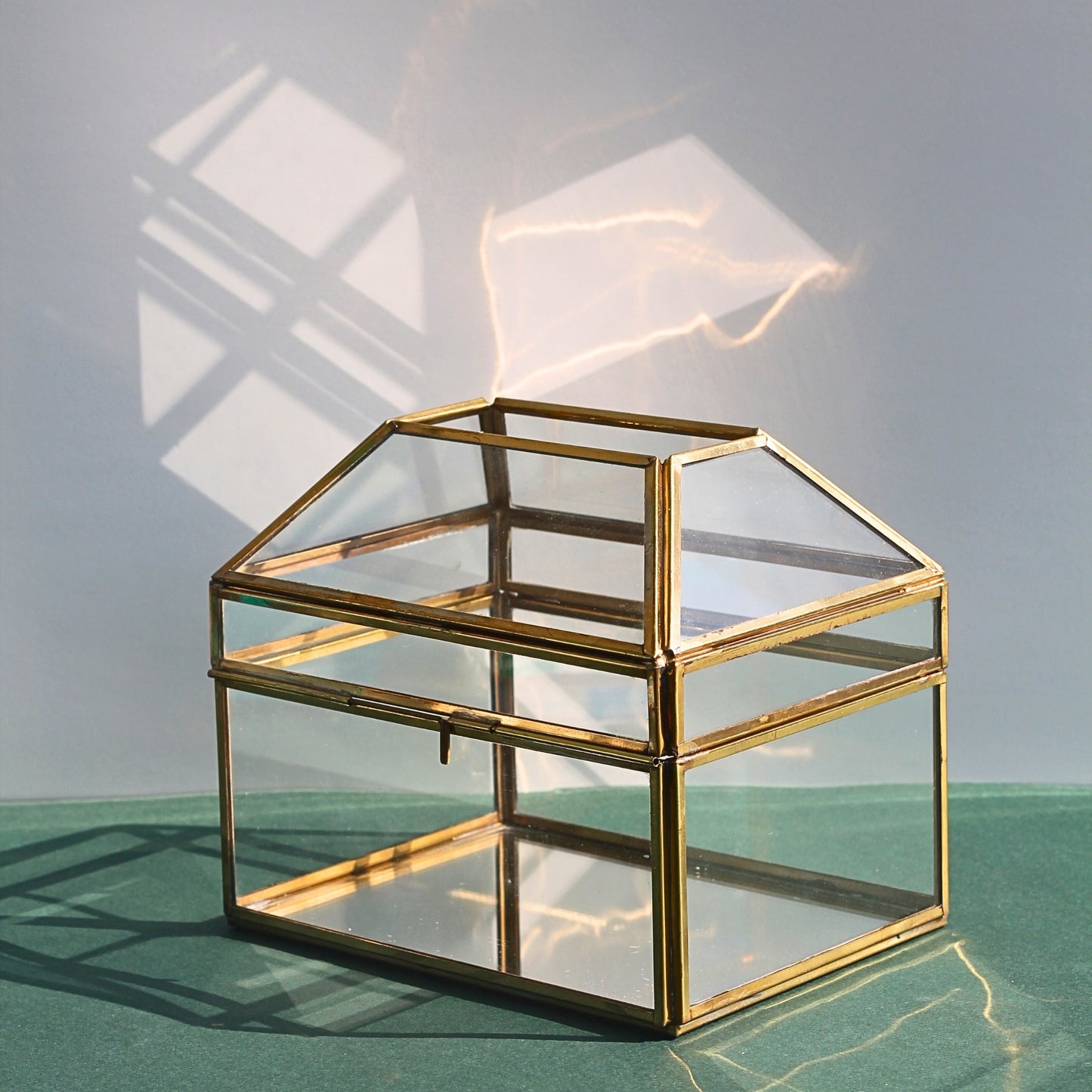 Tissue Box - Brass and Glass