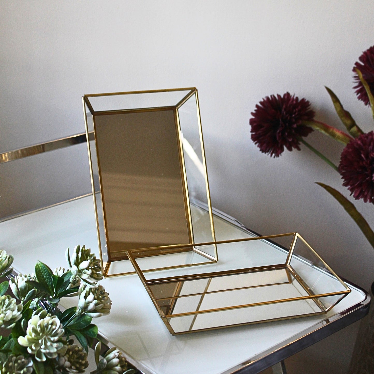 Glass & Brass Beading Tray