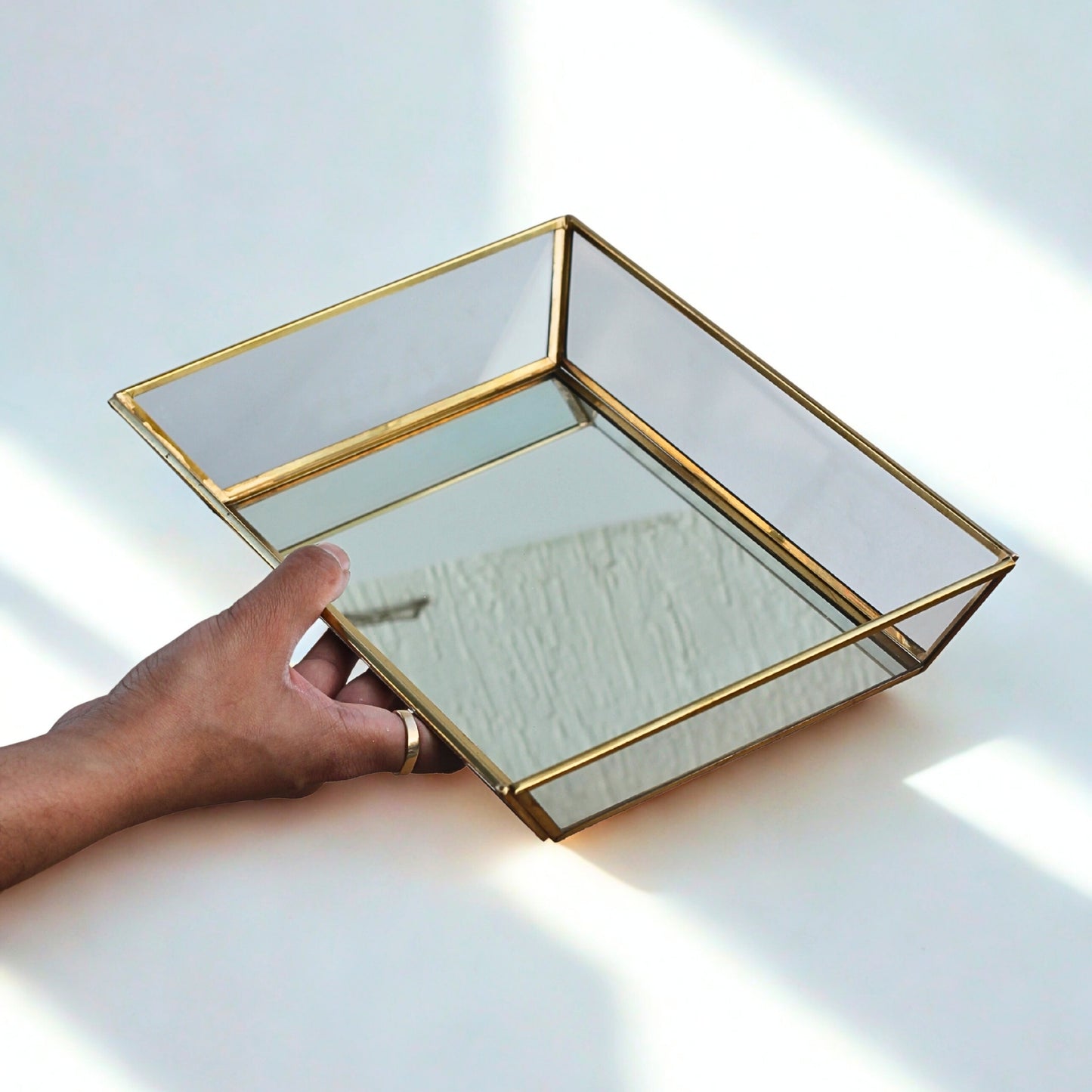 Glass & Brass Beading Tray