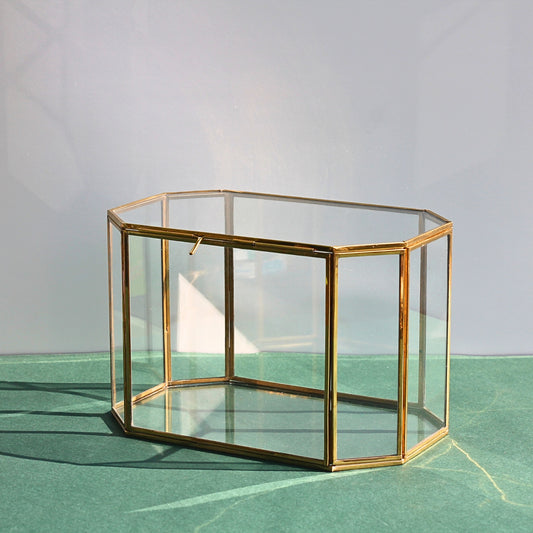 Glass & Brass Utility/Jewellery Box