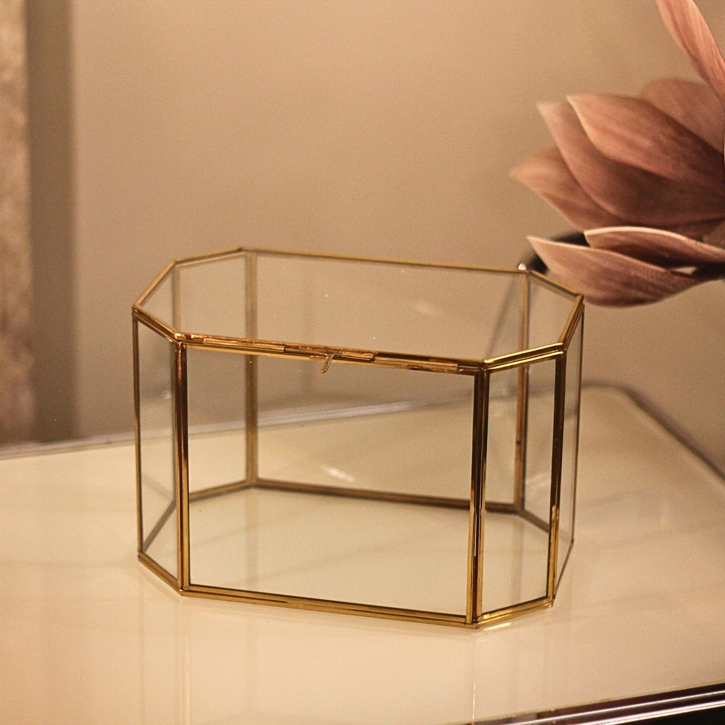 Glass & Brass Utility/Jewellery Box