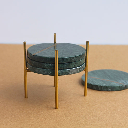 Green Marble Inlay Coaster