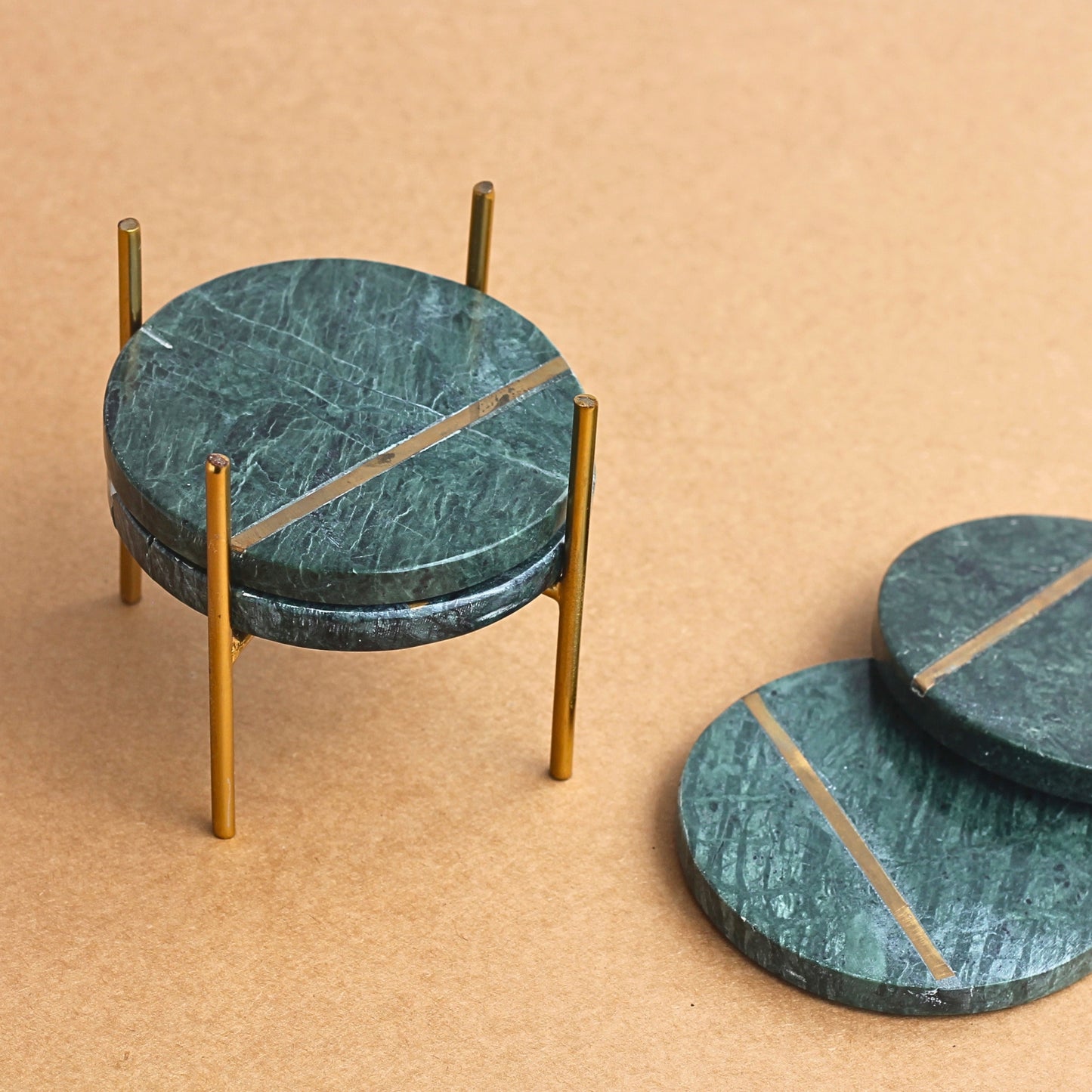 Green Marble Inlay Coaster