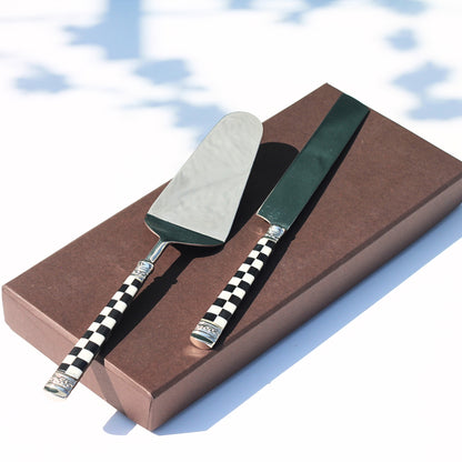 Chess Cake Knife & Server (set of 2)