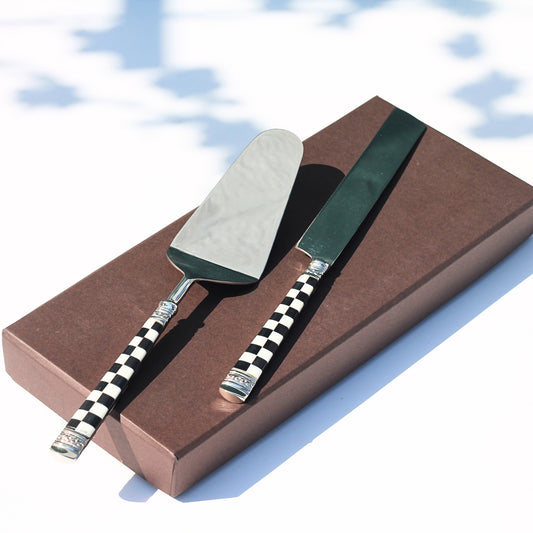Chess Cake Knife & Server (set of 2)