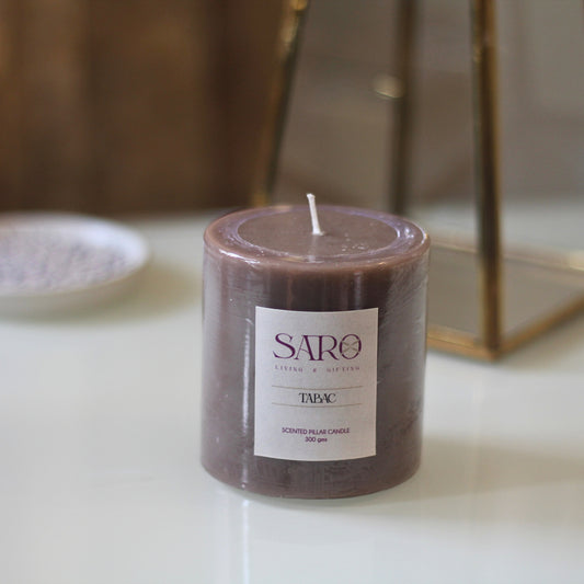 Tabac Pillar Candle - Dark Brown