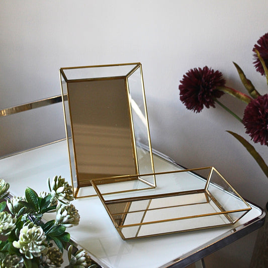 Glass & Brass Beading Tray