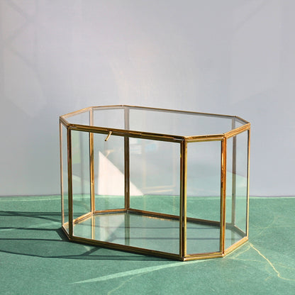 Glass & Brass Utility/Jewellery Box